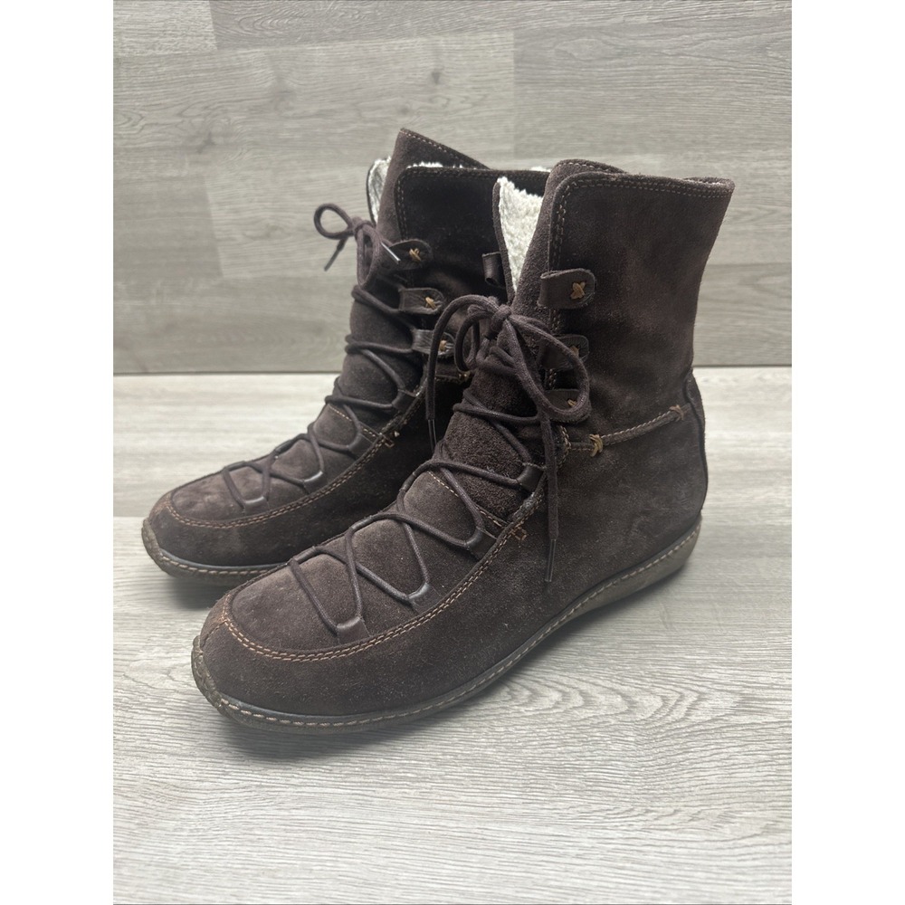 Timberland 69318 Reykir Ghillie Brown Suede Shearling Ankle Boots Womens 11M‎